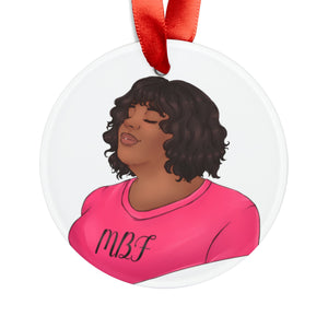 Allyson Acrylic Ornament with Ribbon Home Decor Printify Round One size