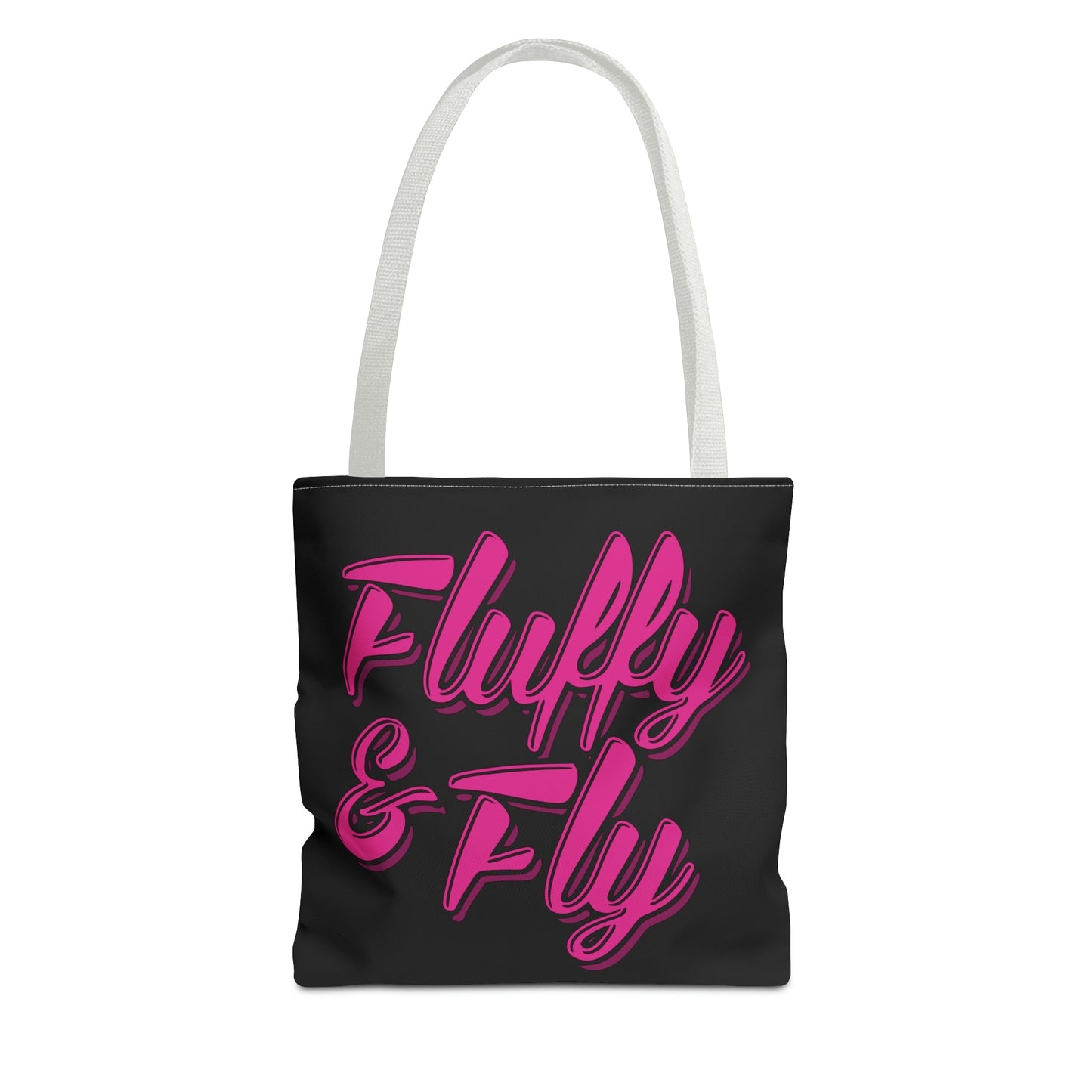 Fluffy and Fly Tote Bag Bags Printify 13" × 13'' White