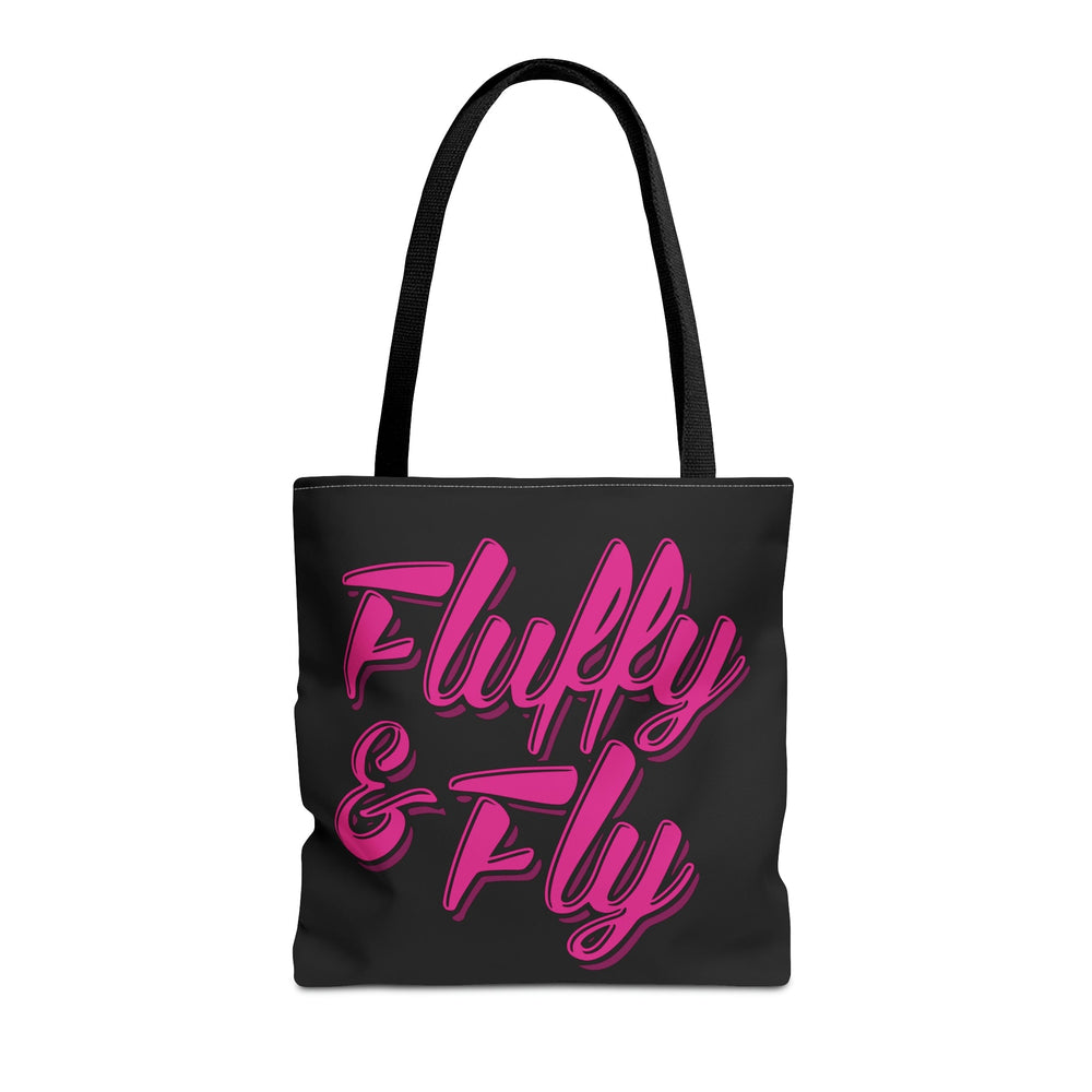 Fluffy and Fly Tote Bag Bags Printify 16" × 16'' Black