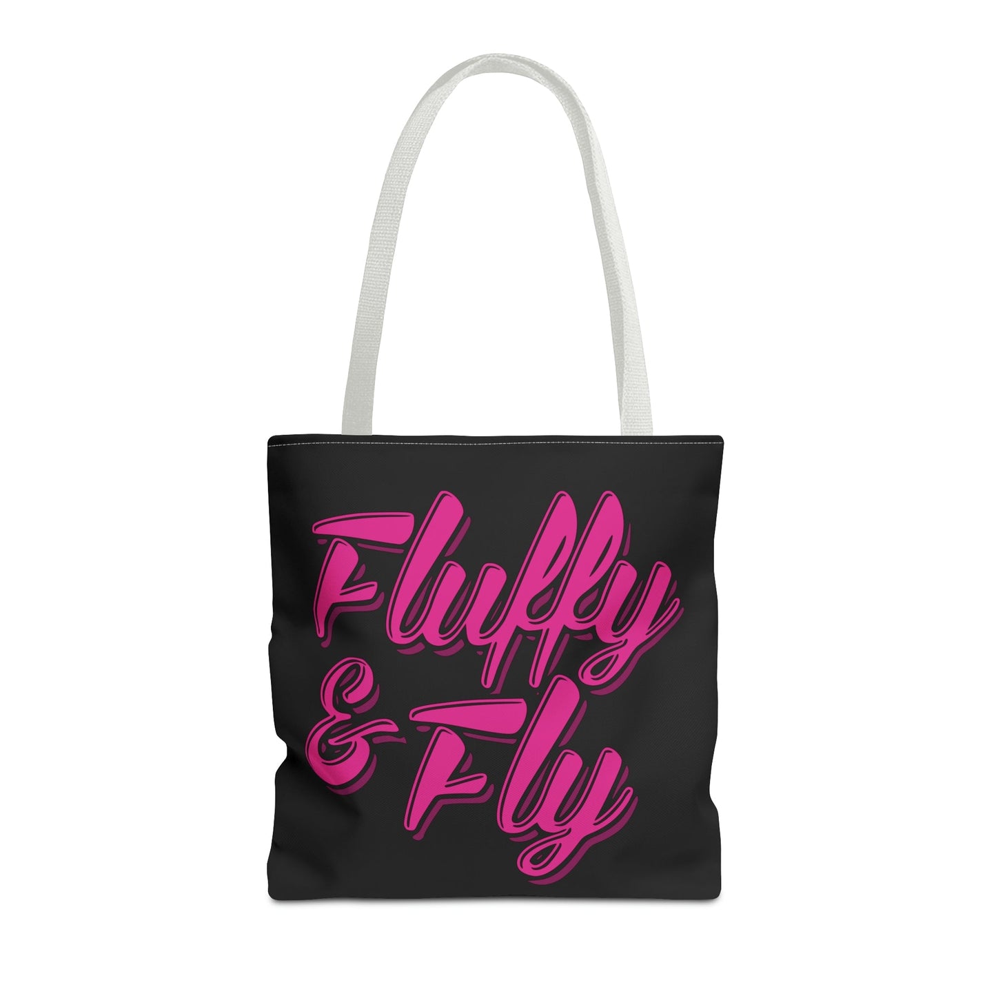 Fluffy and Fly Tote Bag Bags Printify 16" × 16'' White