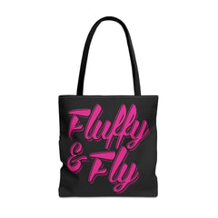 Fluffy and Fly Tote Bag Bags Printify 18" × 18'' Black