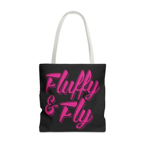 Fluffy and Fly Tote Bag Bags Printify 18" × 18'' White