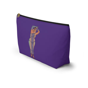 Fluffy Makeup Bag with Tazah Plus Size Model Bags Printify