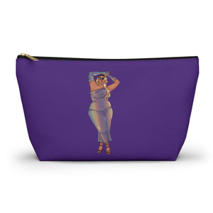 Fluffy Makeup Bag with Tazah Plus Size Model Bags Printify Large Black zipper