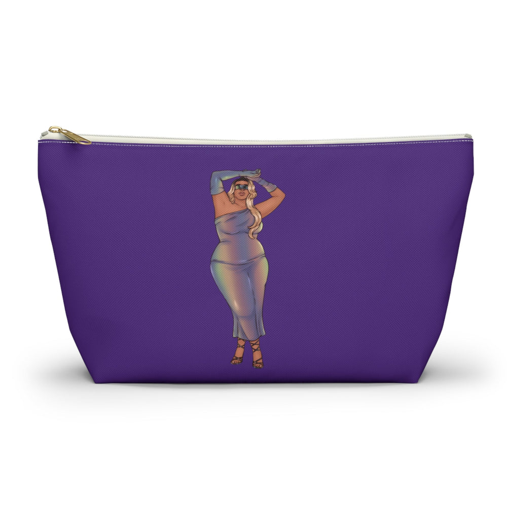 Fluffy Makeup Bag with Tazah Plus Size Model Bags Printify Large White zipper