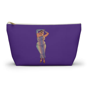 Fluffy Makeup Bag with Tazah Plus Size Model Bags Printify Large White zipper