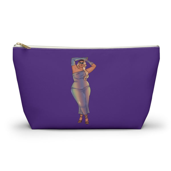 Fluffy Makeup Bag with Tazah Plus Size Model Bags Printify Large White zipper