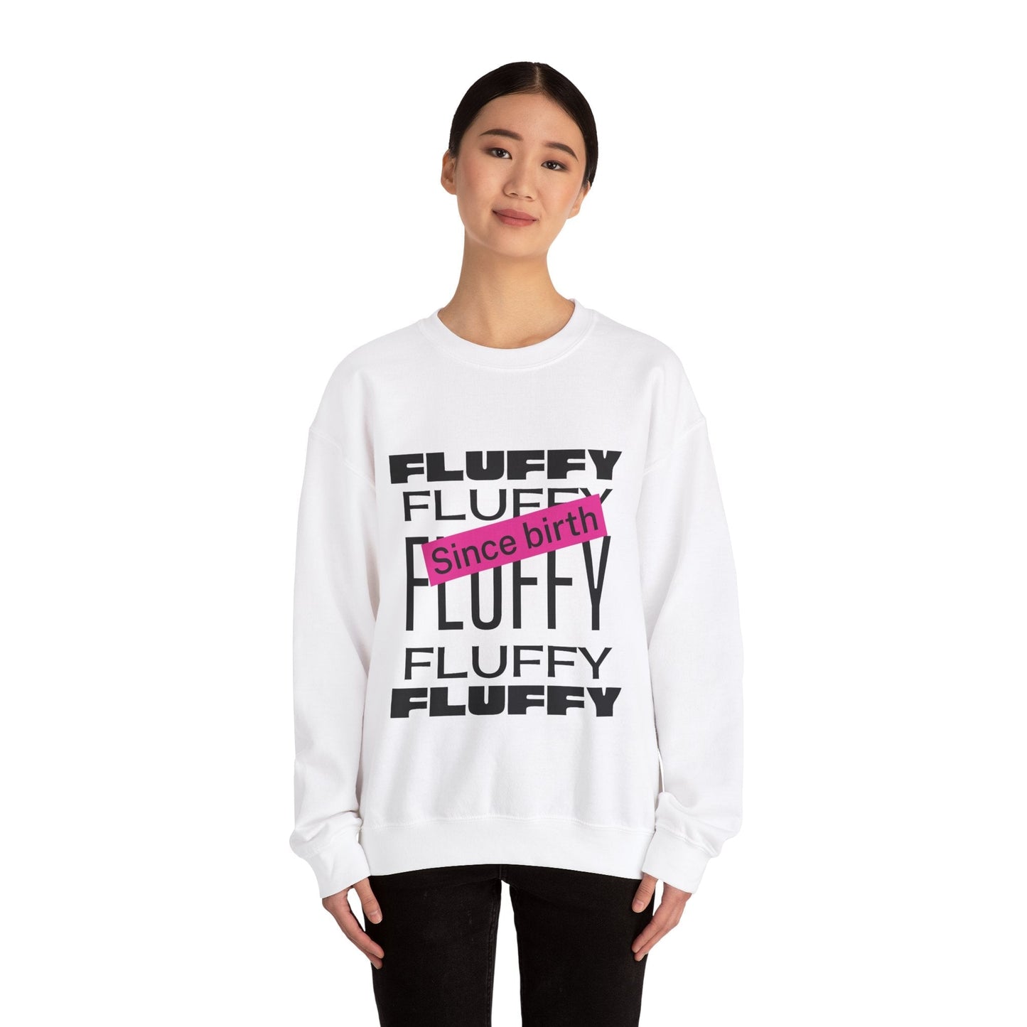 Fluffy Since Birth Unisex Heavy Blend™ Crewneck Sweatshirt Sweatshirt Printify 