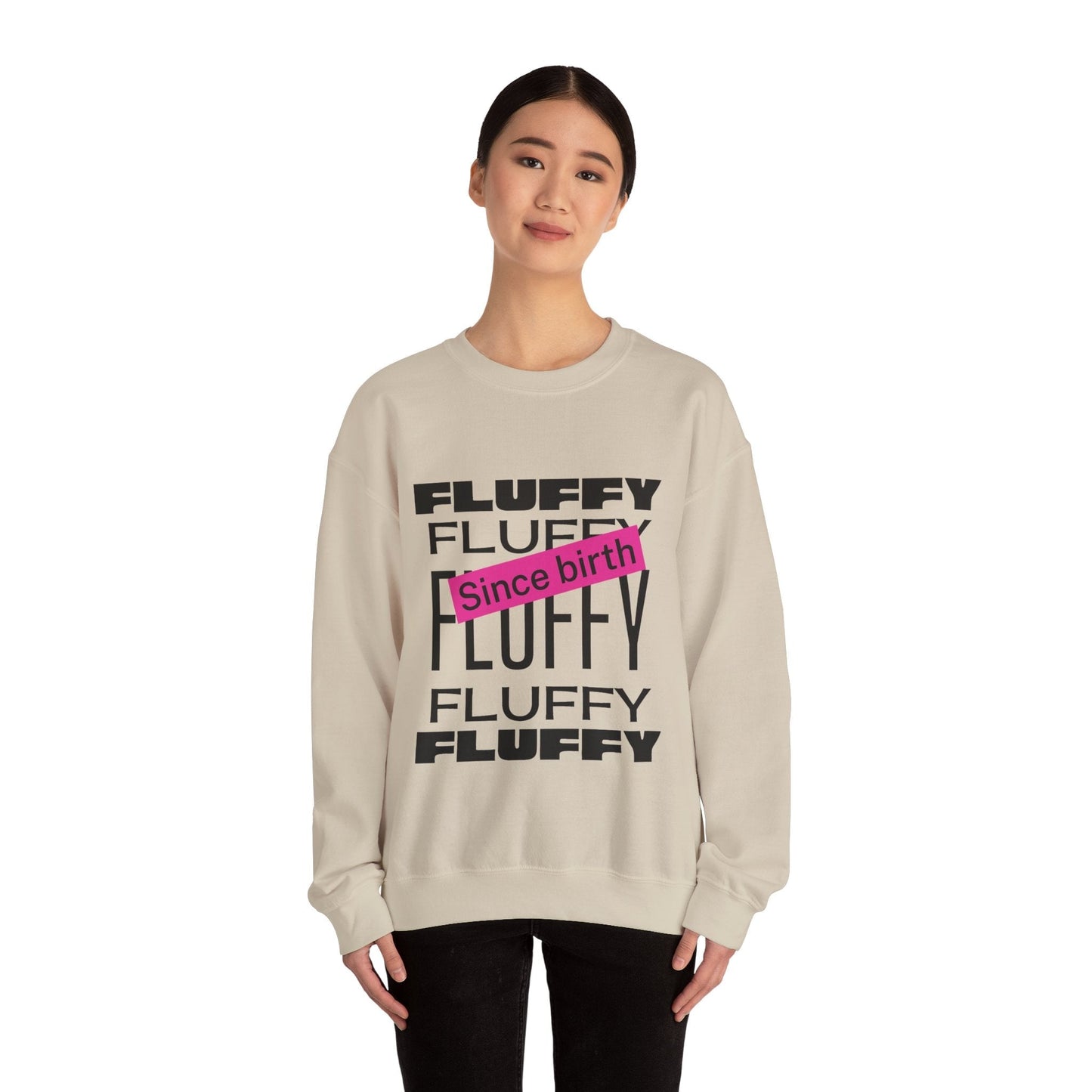 Fluffy Since Birth Unisex Heavy Blend™ Crewneck Sweatshirt Sweatshirt Printify 