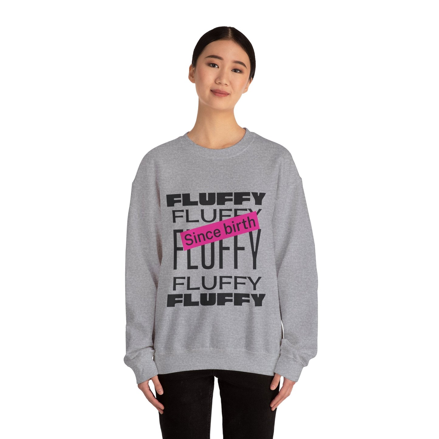 Fluffy Since Birth Unisex Heavy Blend™ Crewneck Sweatshirt Sweatshirt Printify 