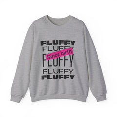 Fluffy Since Birth Unisex Heavy Blend™ Crewneck Sweatshirt Sweatshirt Printify S Sport Grey