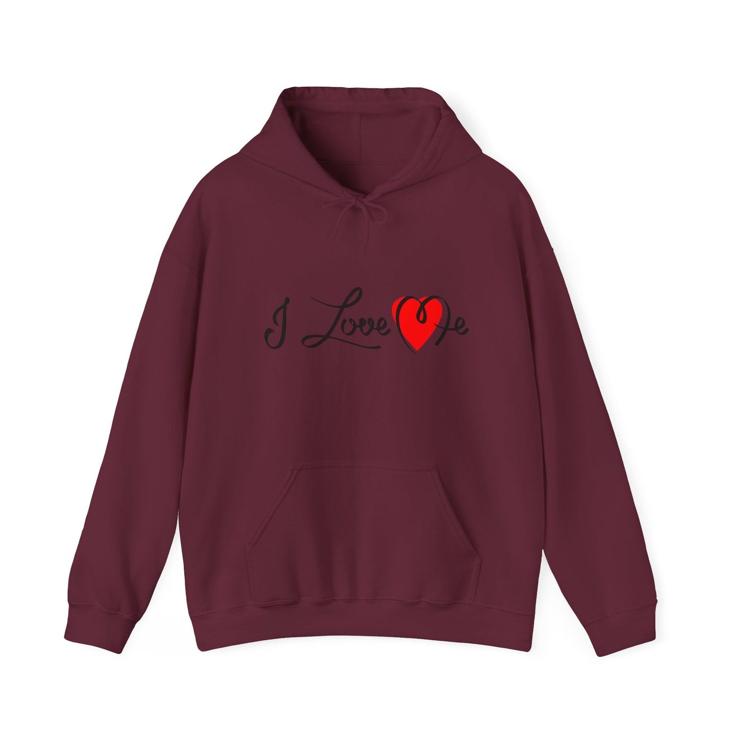 I Love Me Unisex Heavy Blend™ Hooded Sweatshirt Hoodie Printify Maroon S 