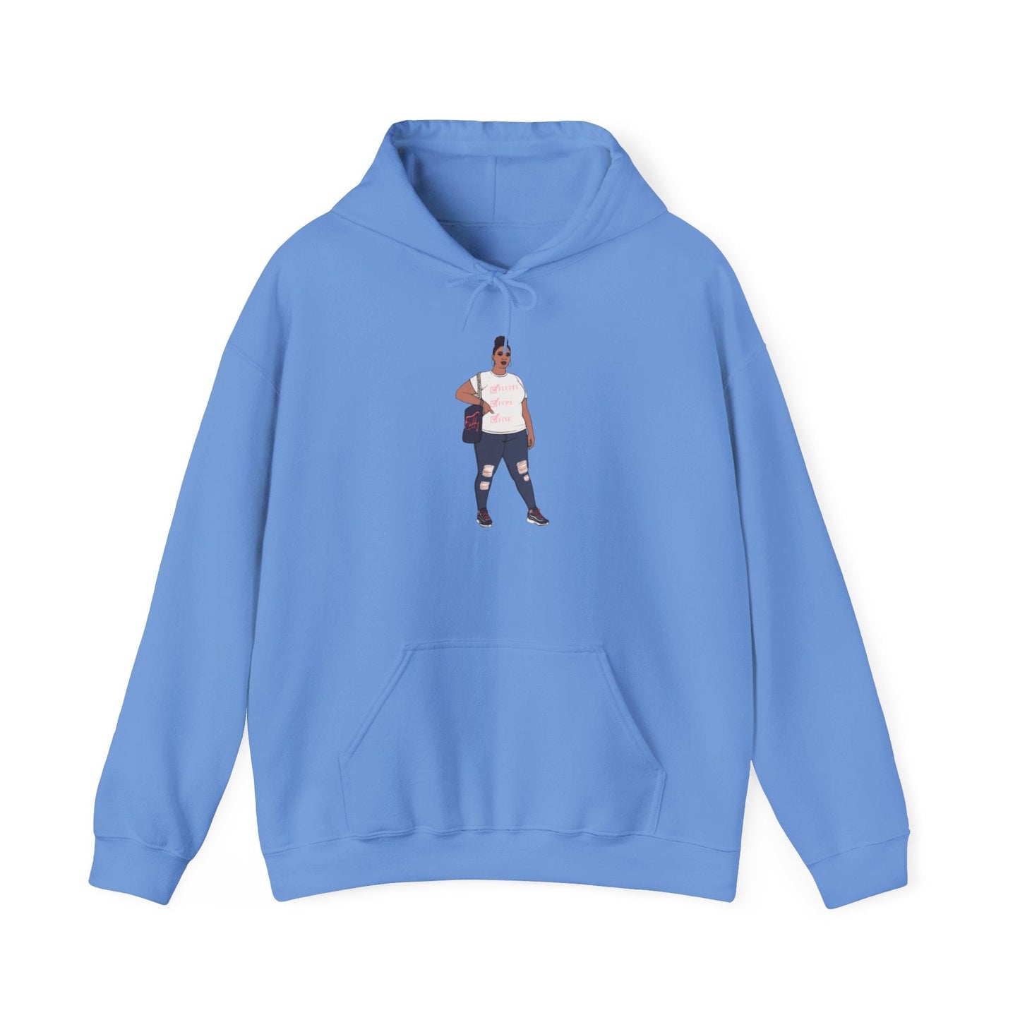 Jana Small-5xl Plus Size Model Caricature Hoodie Sweatshirt Hoodie Printify Carolina Blue S