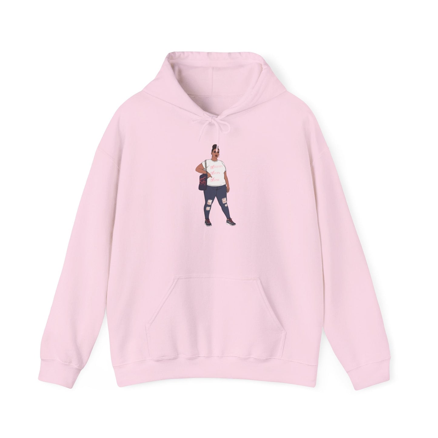 Jana Small-5xl Plus Size Model Caricature Hoodie Sweatshirt Hoodie Printify Light Pink S