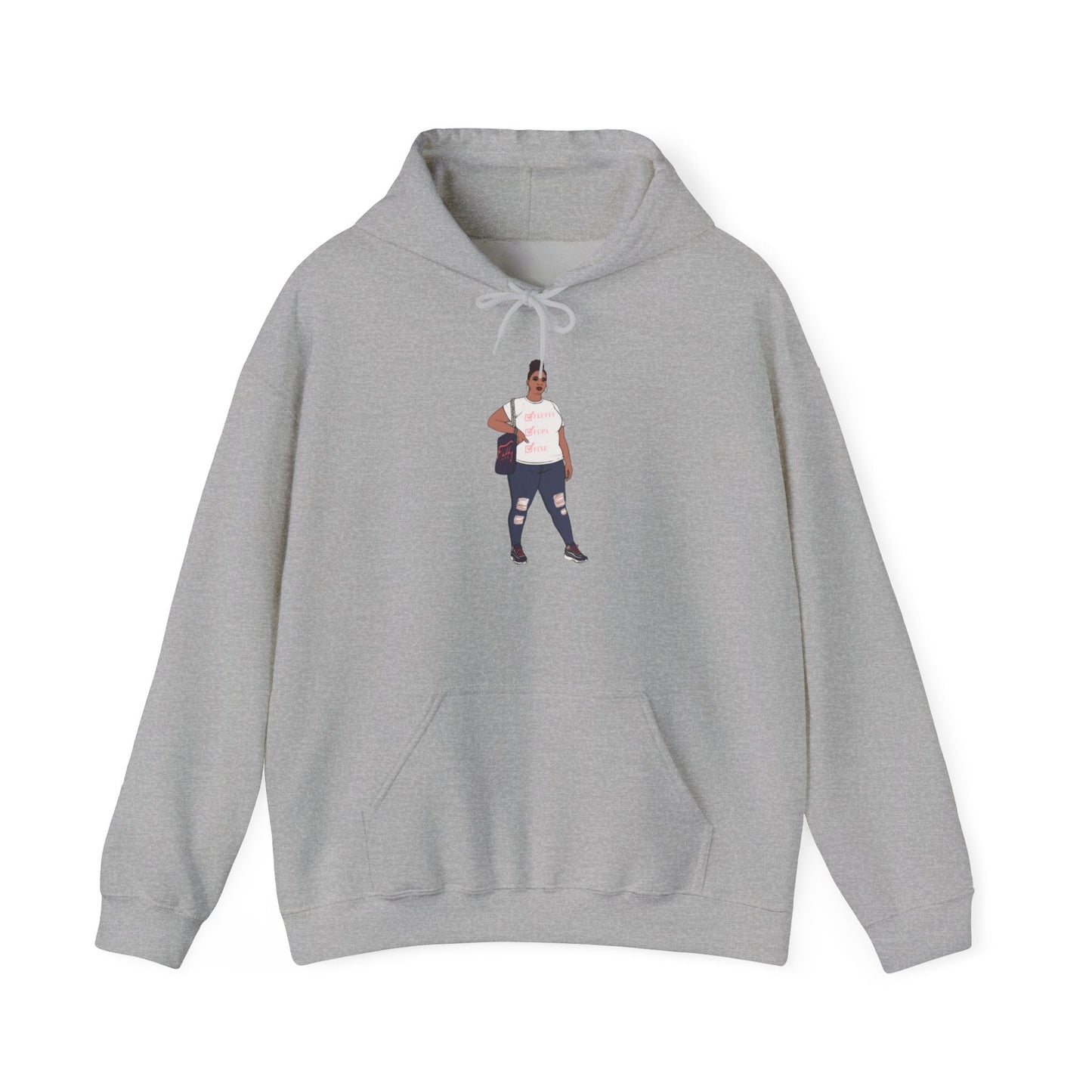 Jana Small-5xl Plus Size Model Caricature Hoodie Sweatshirt Hoodie Printify Sport Grey S