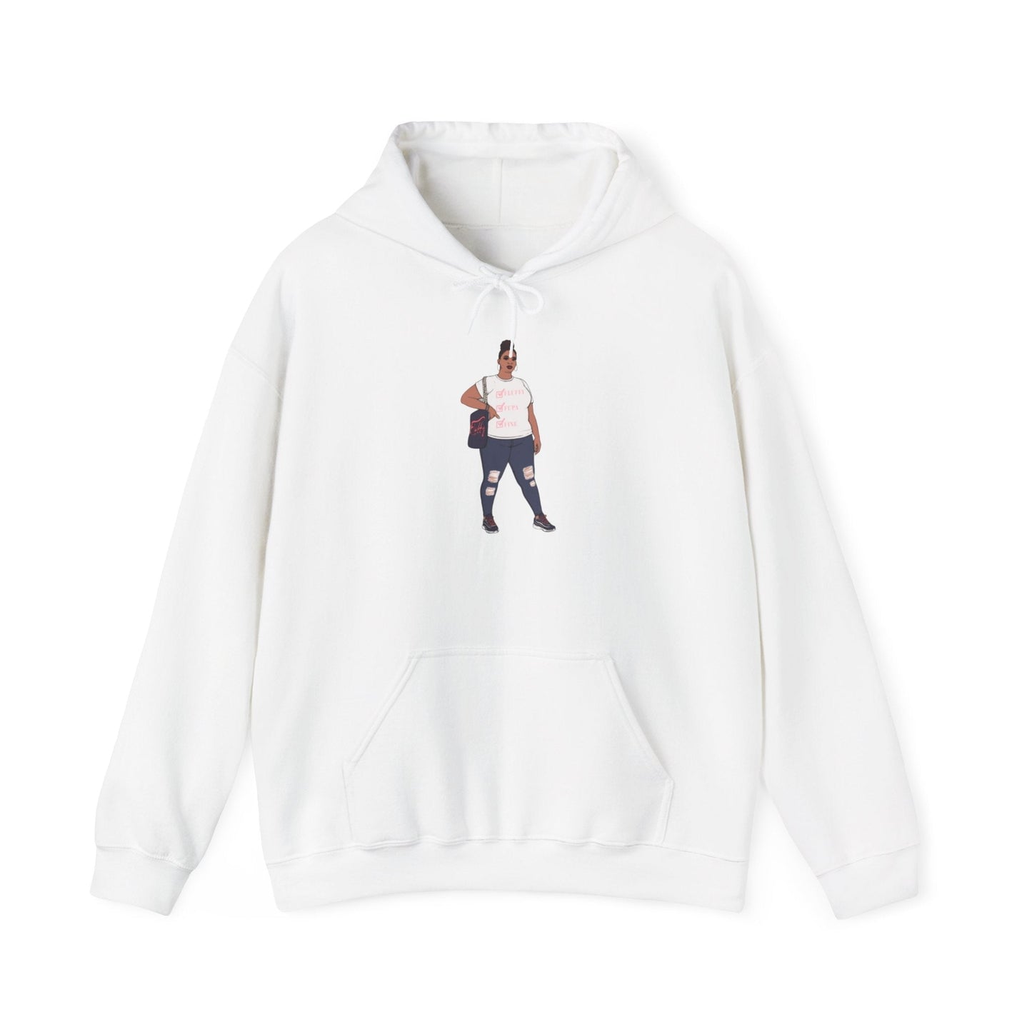 Jana Small-5xl Plus Size Model Caricature Hoodie Sweatshirt Hoodie Printify White S