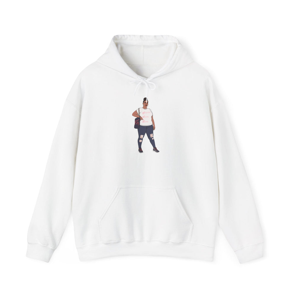 Jana Small-5xl Plus Size Model Caricature Hoodie Sweatshirt Hoodie Printify White S