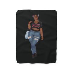 Mimi Sherpa Fleece Blanket Home Decor Printify 50" × 60"