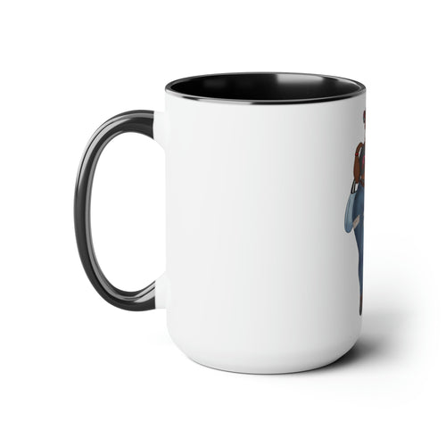 Mimi Two-Tone Coffee Mugs, 15oz Mug Printify 15oz Black