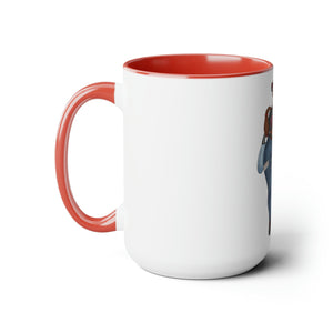 Mimi Two-Tone Coffee Mugs, 15oz Mug Printify 15oz Red