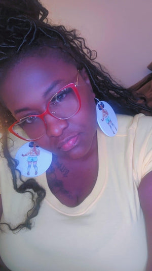 Retro Skater Girl Earrings PHYSICAL My Beautiful Fluff