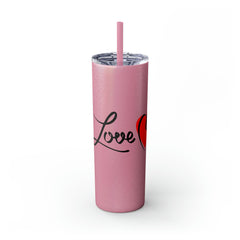 Skinny Tumbler with Straw, 20oz Mug Printify Glossy Glitter Magic Pink 20oz