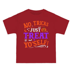 T-Shirt No Ticks Just Treat Yourself Halloween Size 6XL T-Shirt Printify Deep Red S