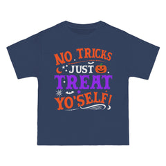 T-Shirt No Ticks Just Treat Yourself Halloween Size 6XL T-Shirt Printify Denim Blue S