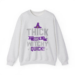 Witchy Chic Crewneck Sweatshirt - Limited Edition Halloween Design Sweatshirt Printify Ash S