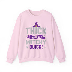 Witchy Chic Crewneck Sweatshirt - Limited Edition Halloween Design Sweatshirt Printify Light Pink S