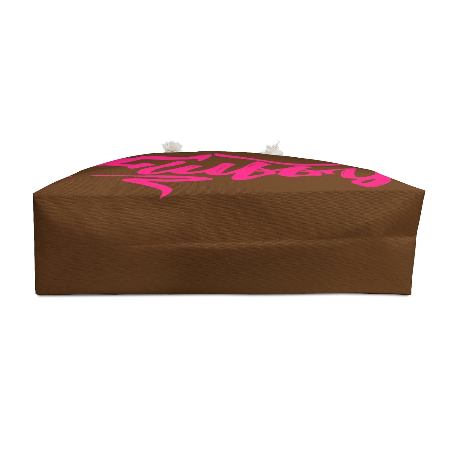 Chocolate and Pink Fluffy Weekender Bag Bags Printify