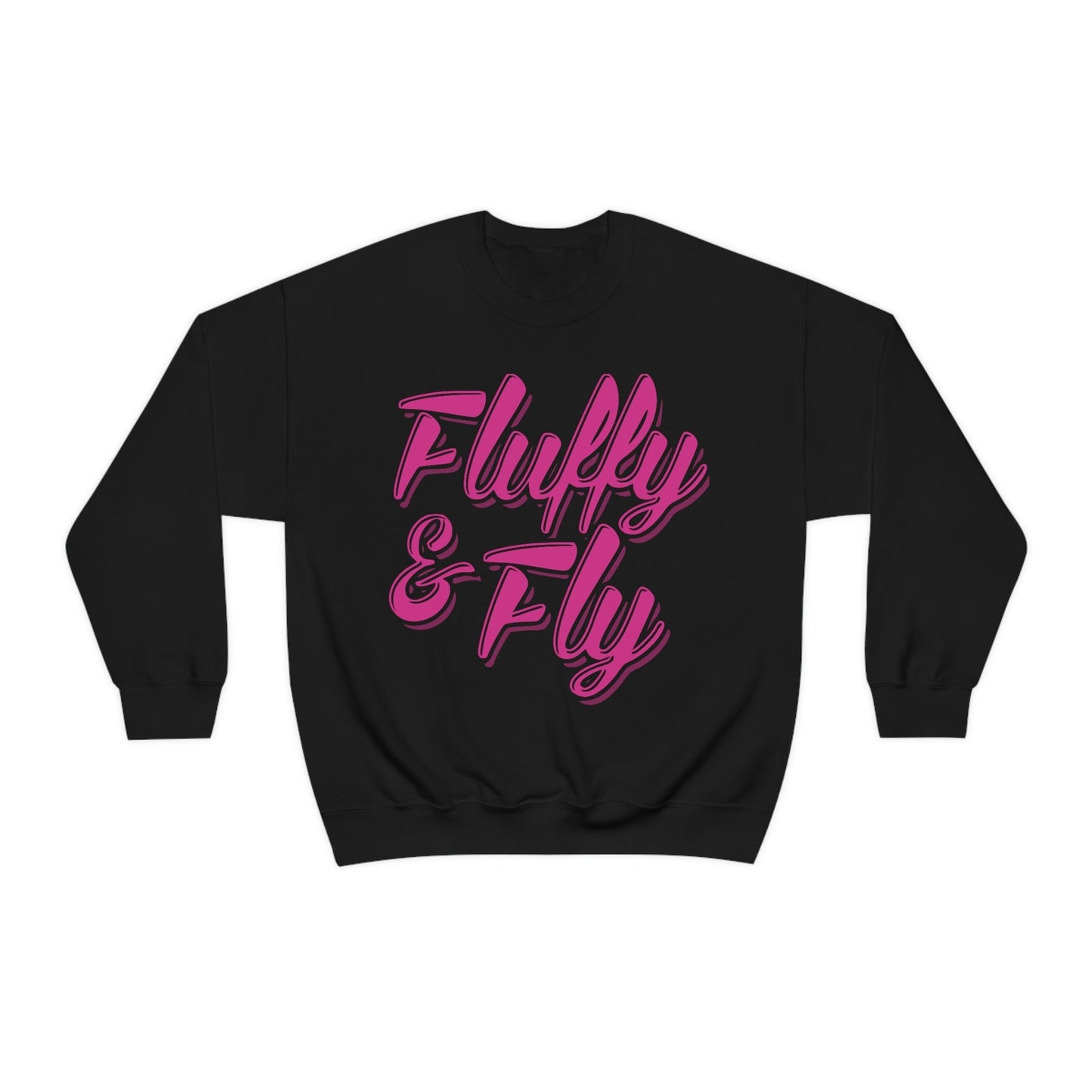 Fluffy & Fly Unisex Heavy Blend™ Crewneck Sweatshirt Sweatshirt Printify S Black