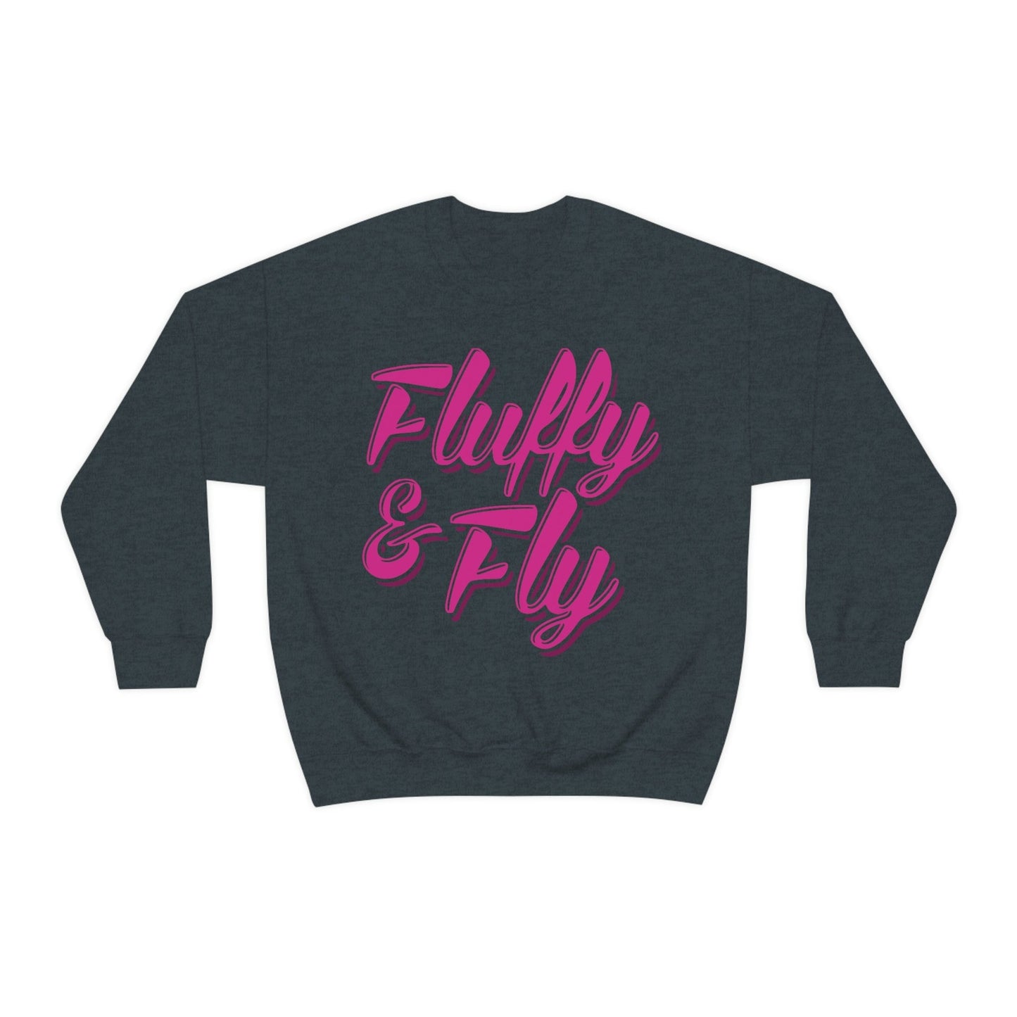 Fluffy & Fly Unisex Heavy Blend™ Crewneck Sweatshirt Sweatshirt Printify S Dark Heather