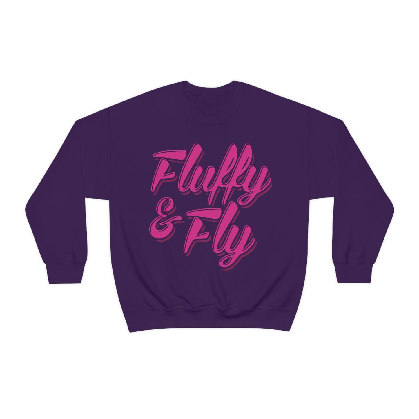 Fluffy & Fly Unisex Heavy Blend™ Crewneck Sweatshirt Sweatshirt Printify S Purple 