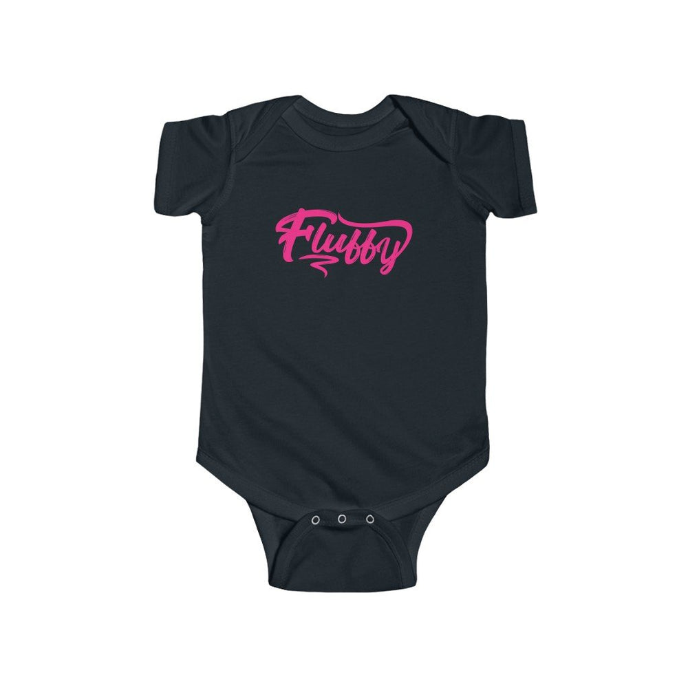 Fluffy Infant Fine Jersey Bodysuit Short Sleeve Kids clothes Printify Black 12M
