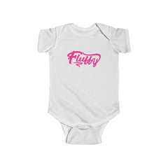 Fluffy Infant Fine Jersey Bodysuit Short Sleeve Kids clothes Printify White NB