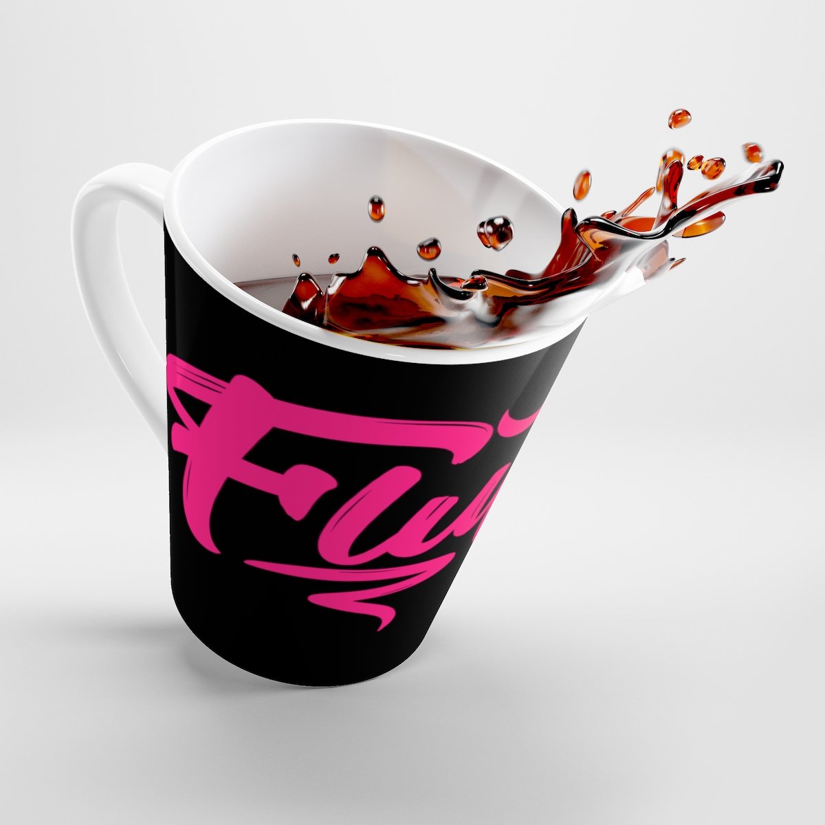 Fluffy Latte mug- Black/Pink Mug Printify