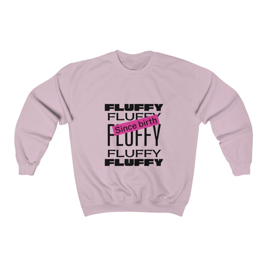 Fluffy Since Birth Unisex Heavy Blend™ Crewneck Sweatshirt Sweatshirt Printify Light Pink S