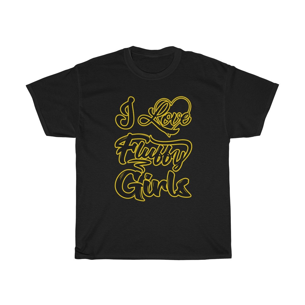 I love Fluffy Girls Men's M-5XL Heavy Cotton Tee T-Shirt Printify Black M