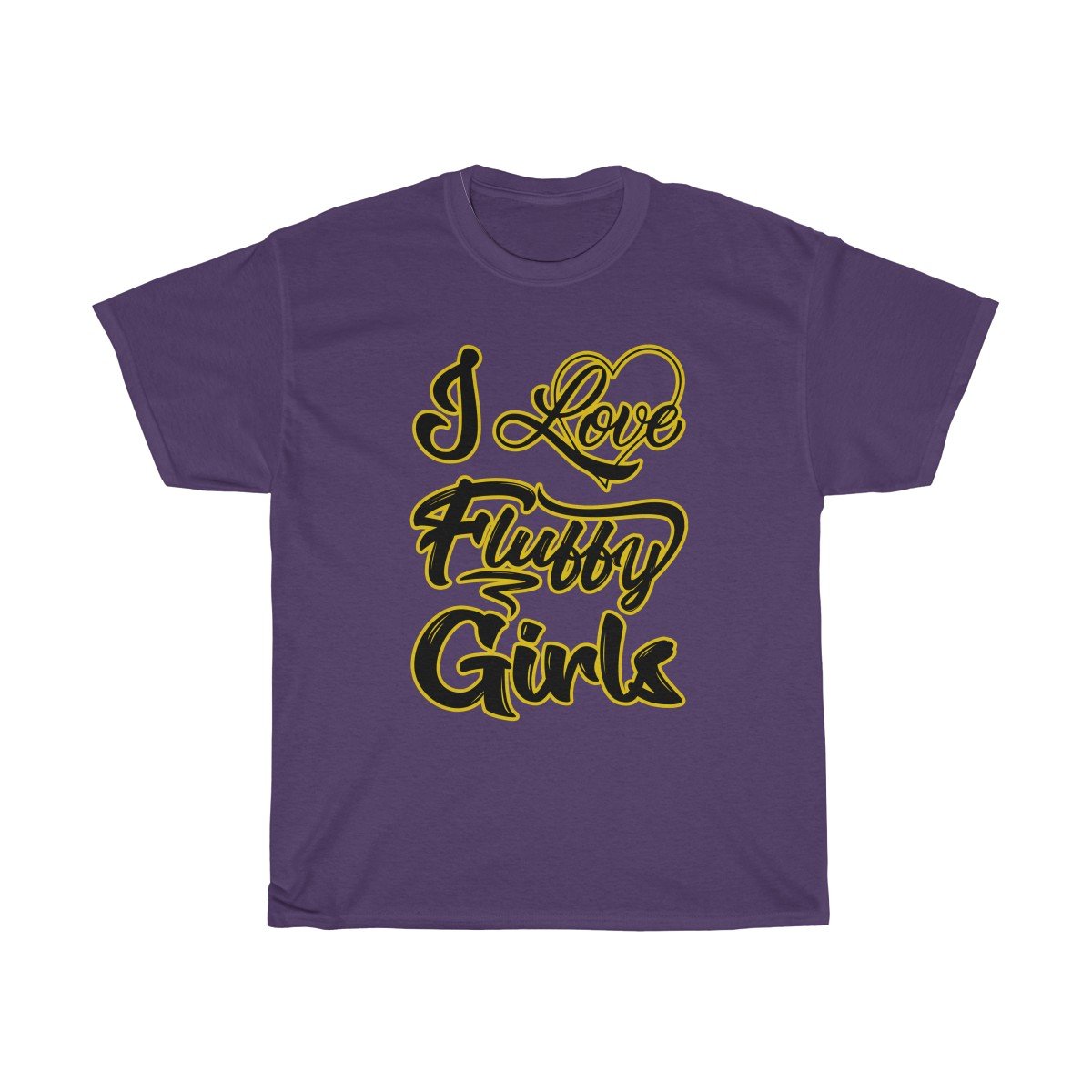 I love Fluffy Girls Men's M-5XL Heavy Cotton Tee T-Shirt Printify Purple M
