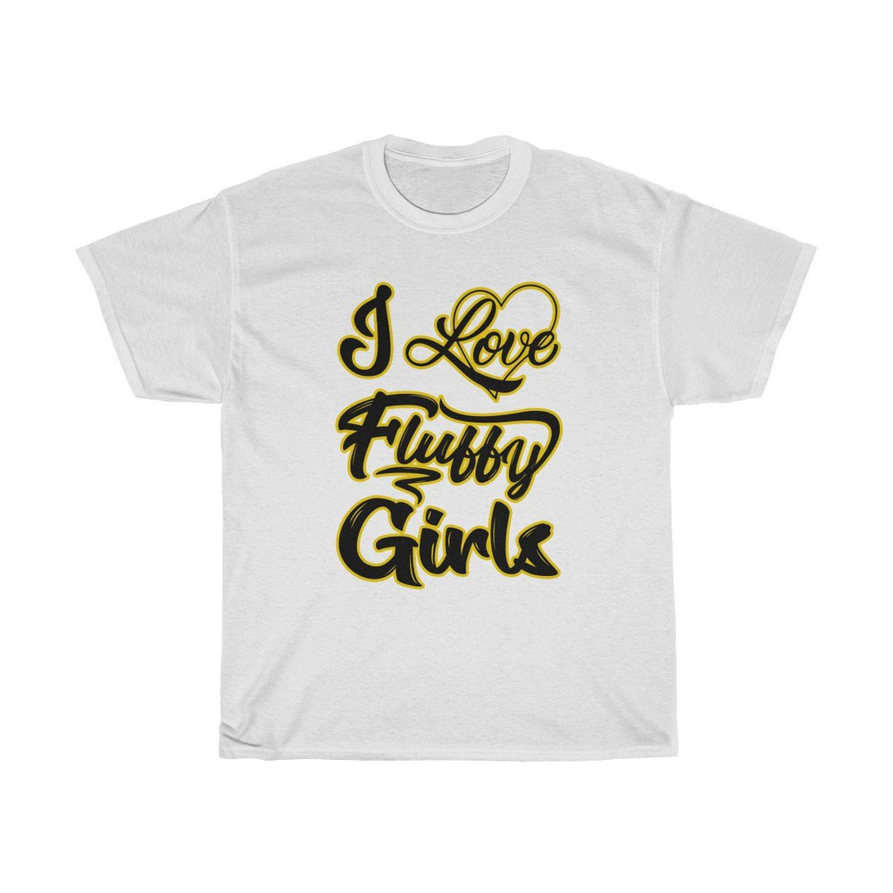I love Fluffy Girls Men's M-5XL Heavy Cotton Tee T-Shirt Printify White L