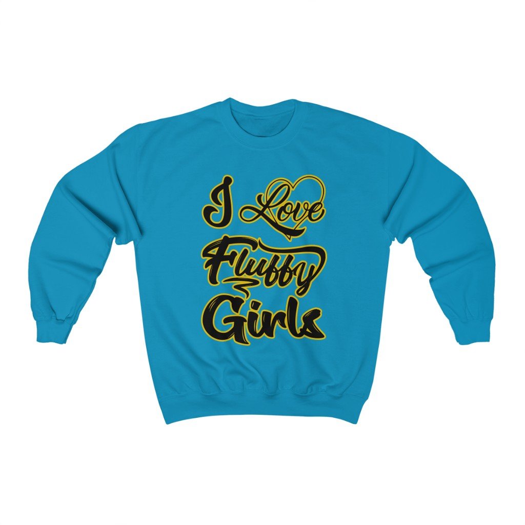 I Love Fluffy Girls Small-5xL Unisex Heavy Blend™ Crewneck Sweatshirt Sweatshirt Printify Antique Sapphire 5XL