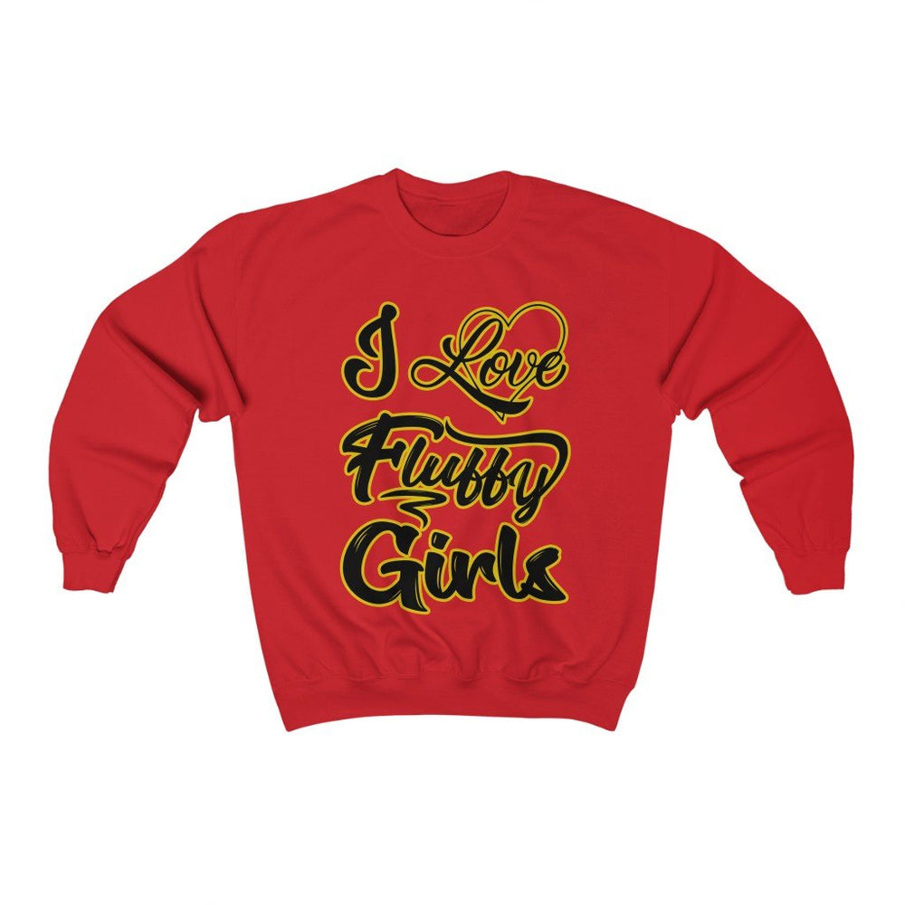 I love Fluffy Girls Unisex Heavy Blend™ Crewneck Sweatshirt Sweatshirt Printify L Red