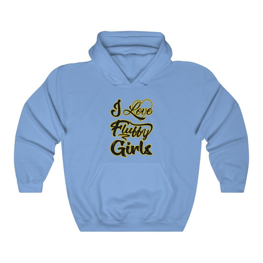 I love Fluffy Girls Unisex Heavy Blend™ Hooded Sweatshirt Hoodie Printify Carolina Blue L