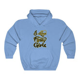 I love Fluffy Girls Unisex Heavy Blend™ Hooded Sweatshirt Hoodie Printify Carolina Blue L