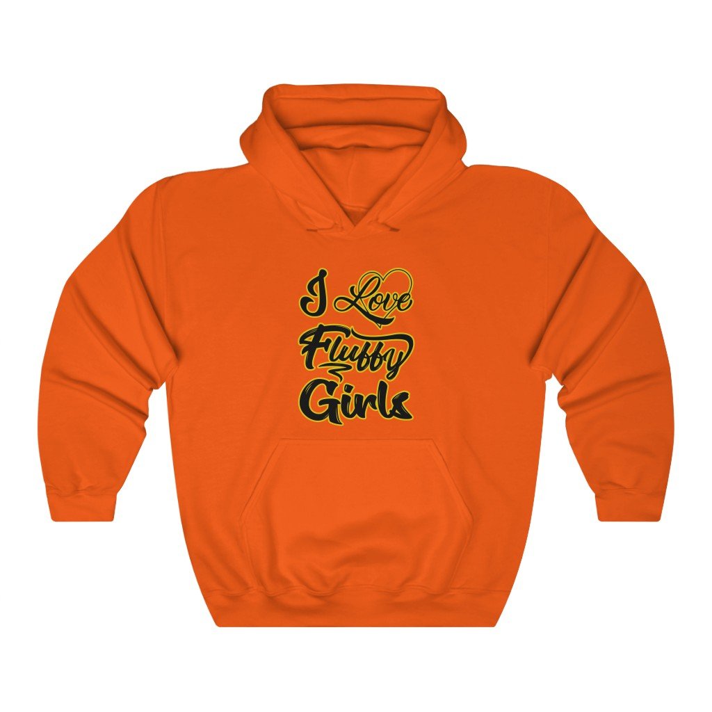 I love Fluffy Girls Unisex Heavy Blend™ Hooded Sweatshirt Hoodie Printify Orange S