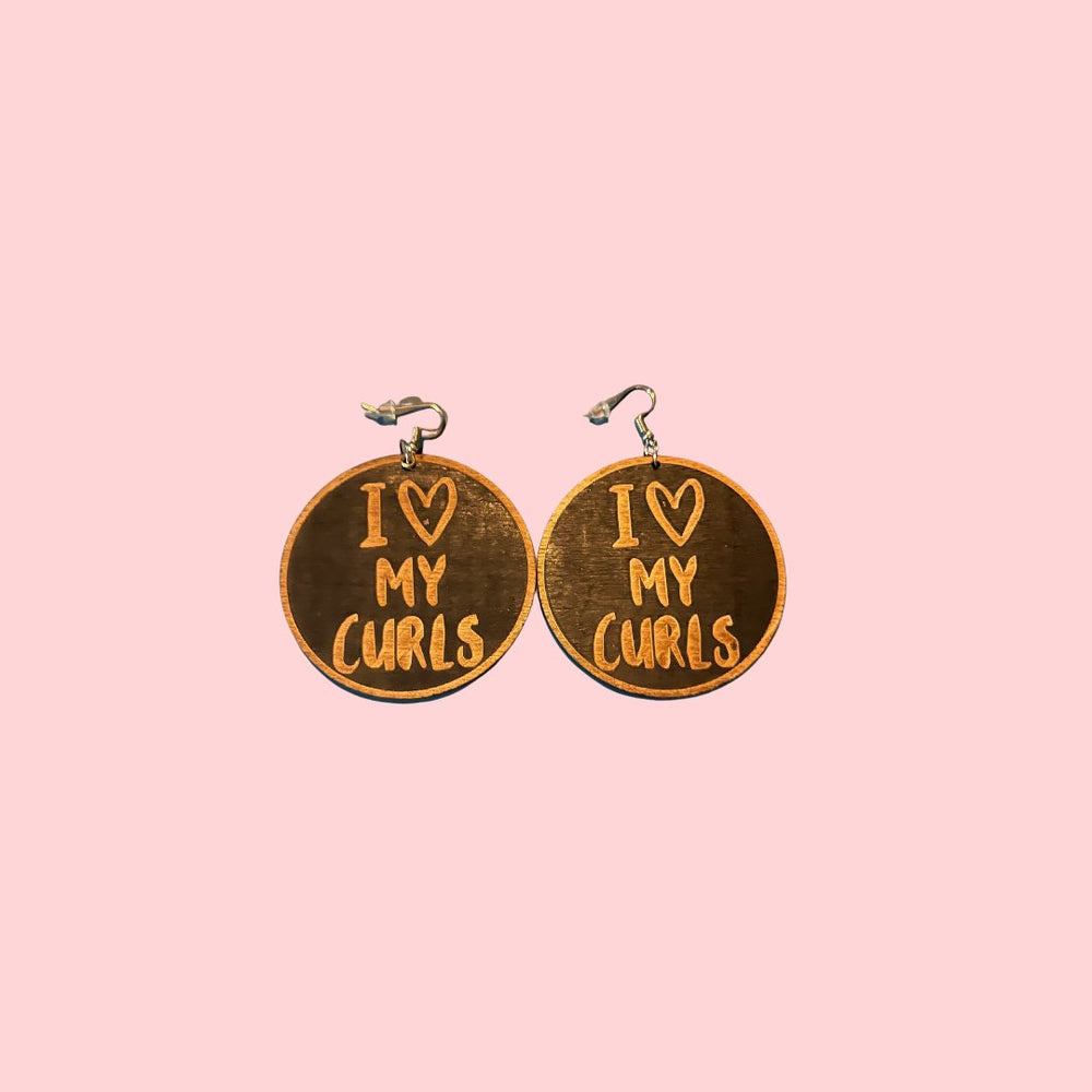 I Love My Curves Wooden Earrings jewelry My Beautiful Fluff
