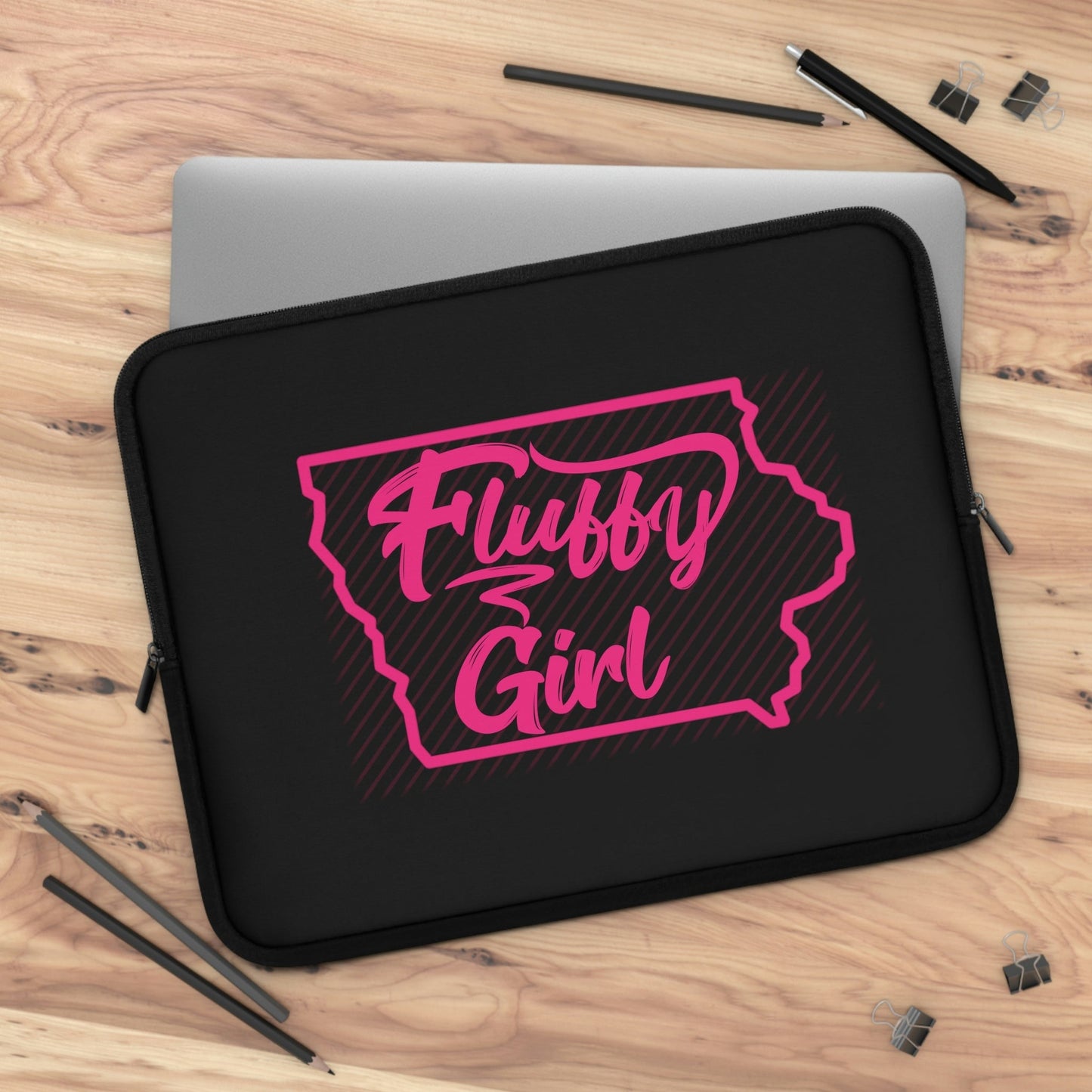 Iowa Fluffy Laptop Sleeve Laptop Sleeve Printify