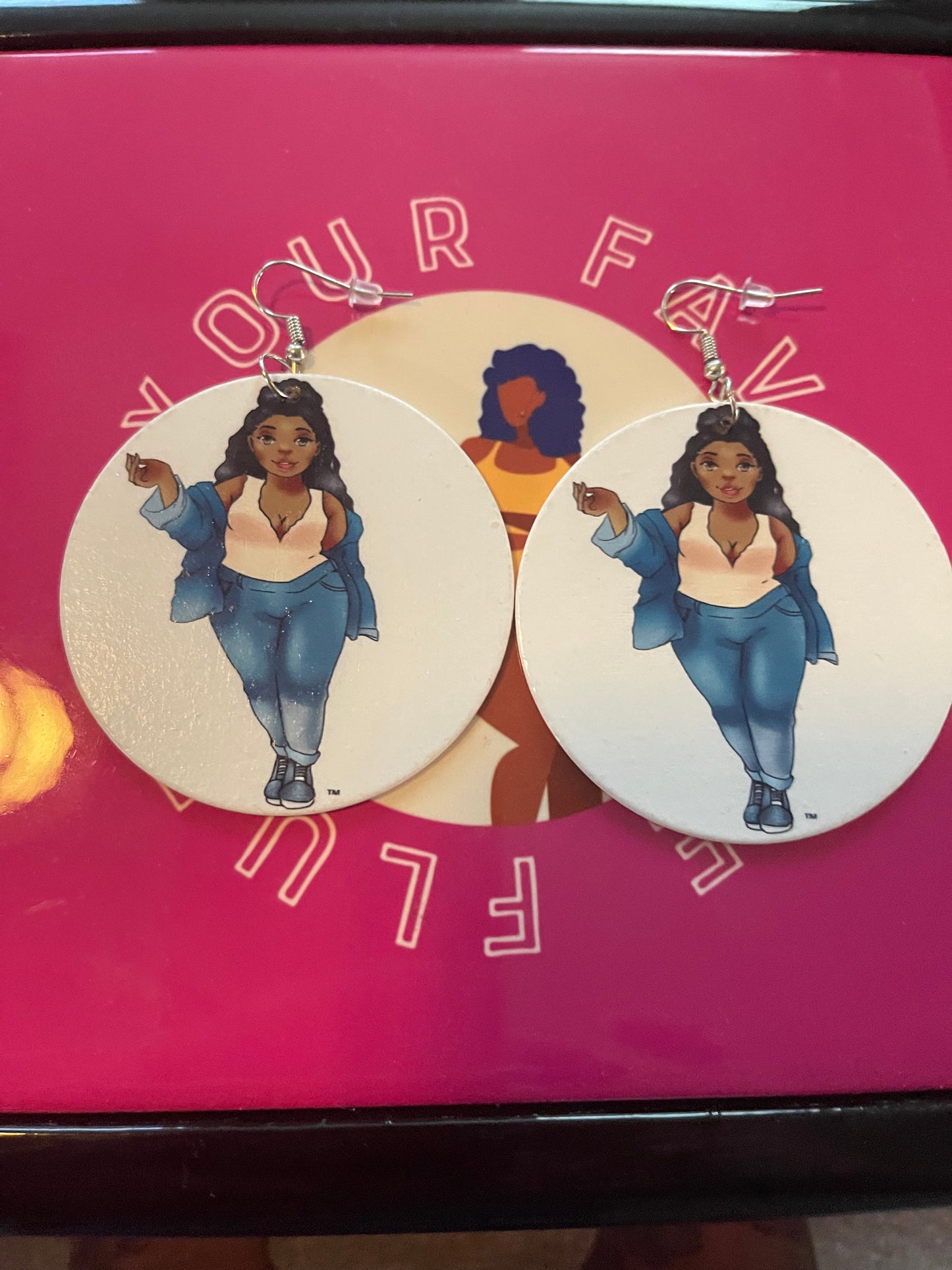 Lady in Blue Earrings My Beautiful Fluff