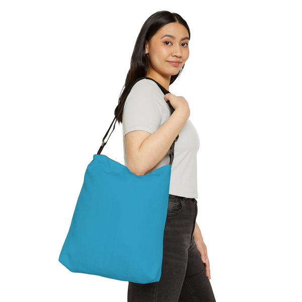 My Beautiful Fluff Adjustable Tote Bag in Turquoise Bags Printify